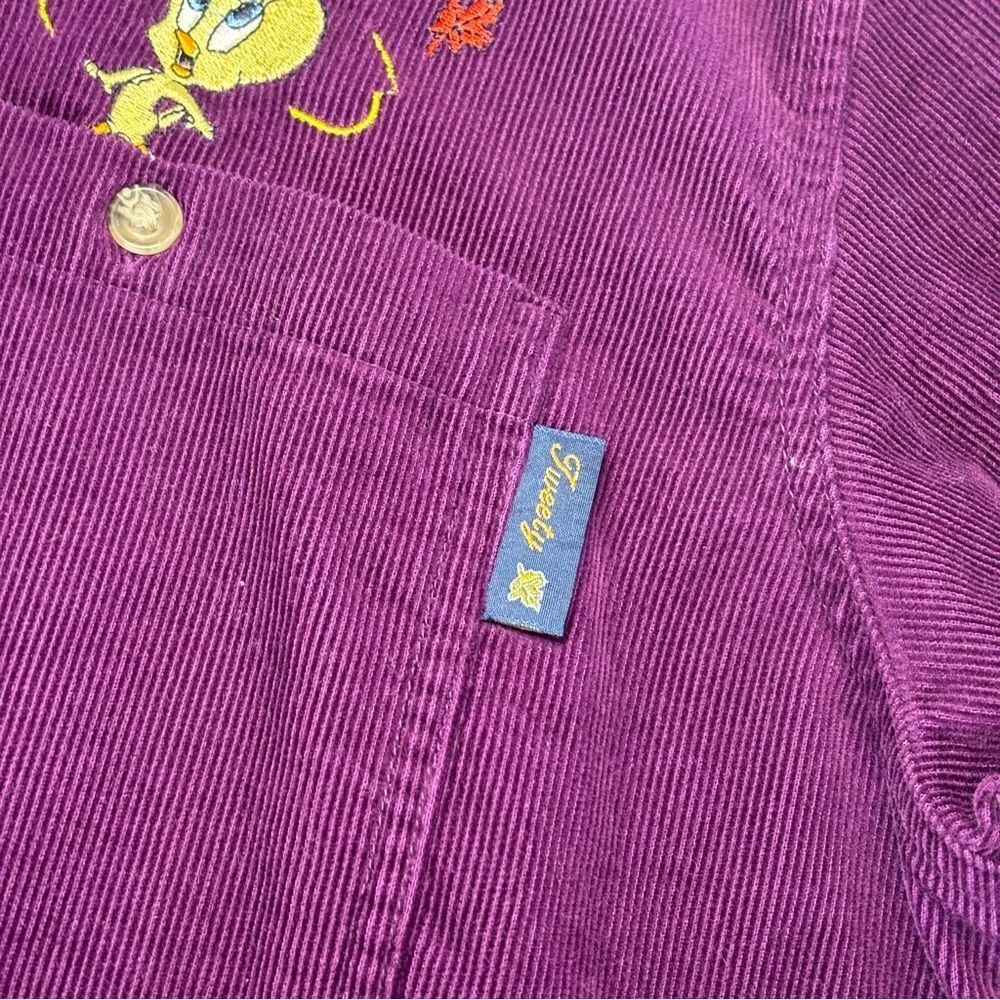 Purple vintage corduroy looney tunes, tweety shirt - Picture 4 of 7